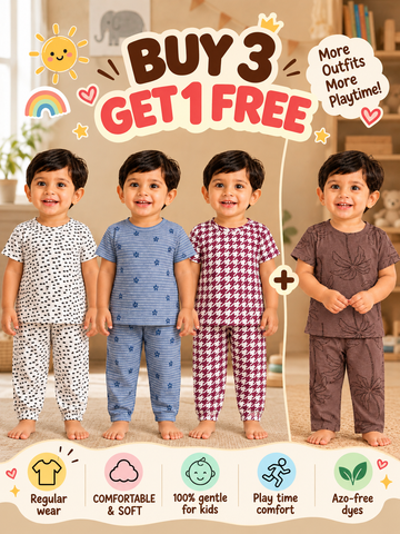 Buy 3 Get 1 Free |Colorful Kids Pant Set Combo |(1 Year to 5 Years)