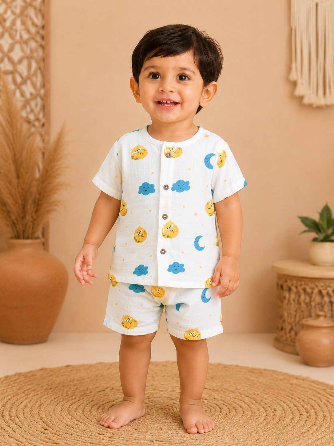 Sleeping Cat Muslin Co-ords Set