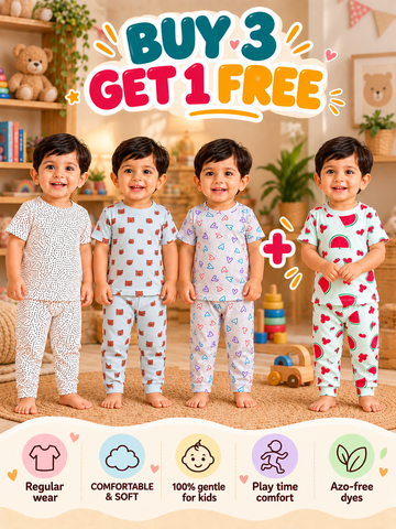 Buy 3 Get 1 Free |Colorful Kids Pant Set Combo |(1 Year to 5 Years)