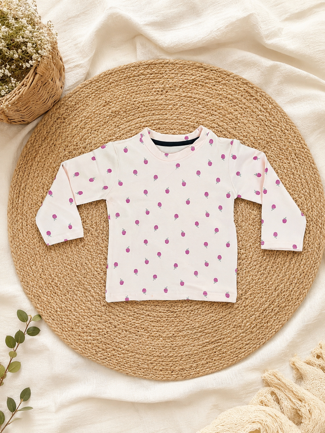 Pink Cherry Full Sleeve T-Shirt (T-Shirt Only) (2 to 5 Years)