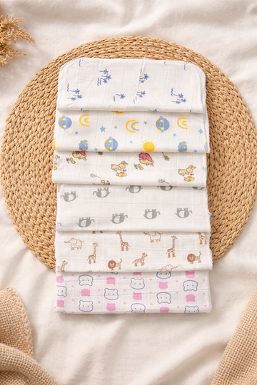 Baby Muslin Cotton Wipes – 30×30 cm (Pack of 6)