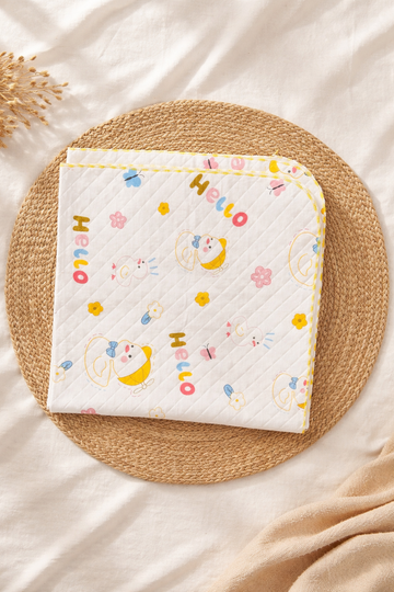 Hello Sunshine Diamond Muslin Quilt Blanket
