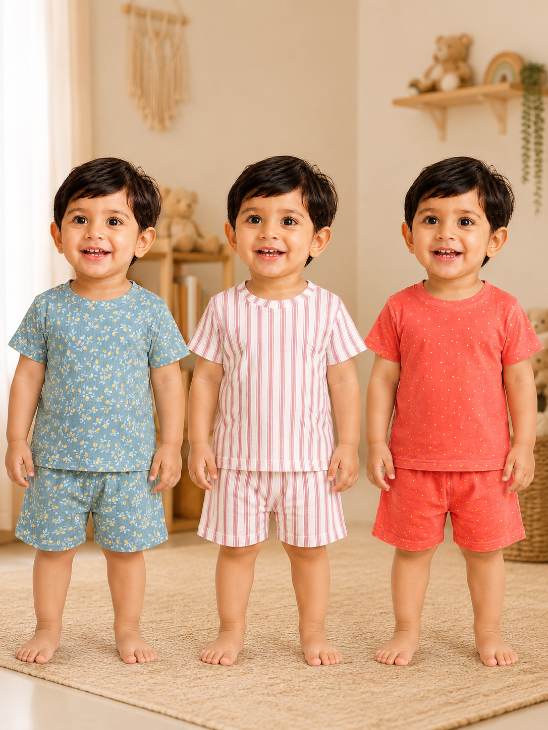 Colorful Kids Shorts Set Combo |Pack of 3 |(1 Year to 5 Years)