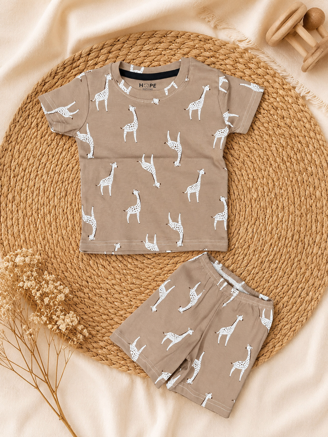 Brown Giraff Shorts Sets (1 Years  to 6 Years)