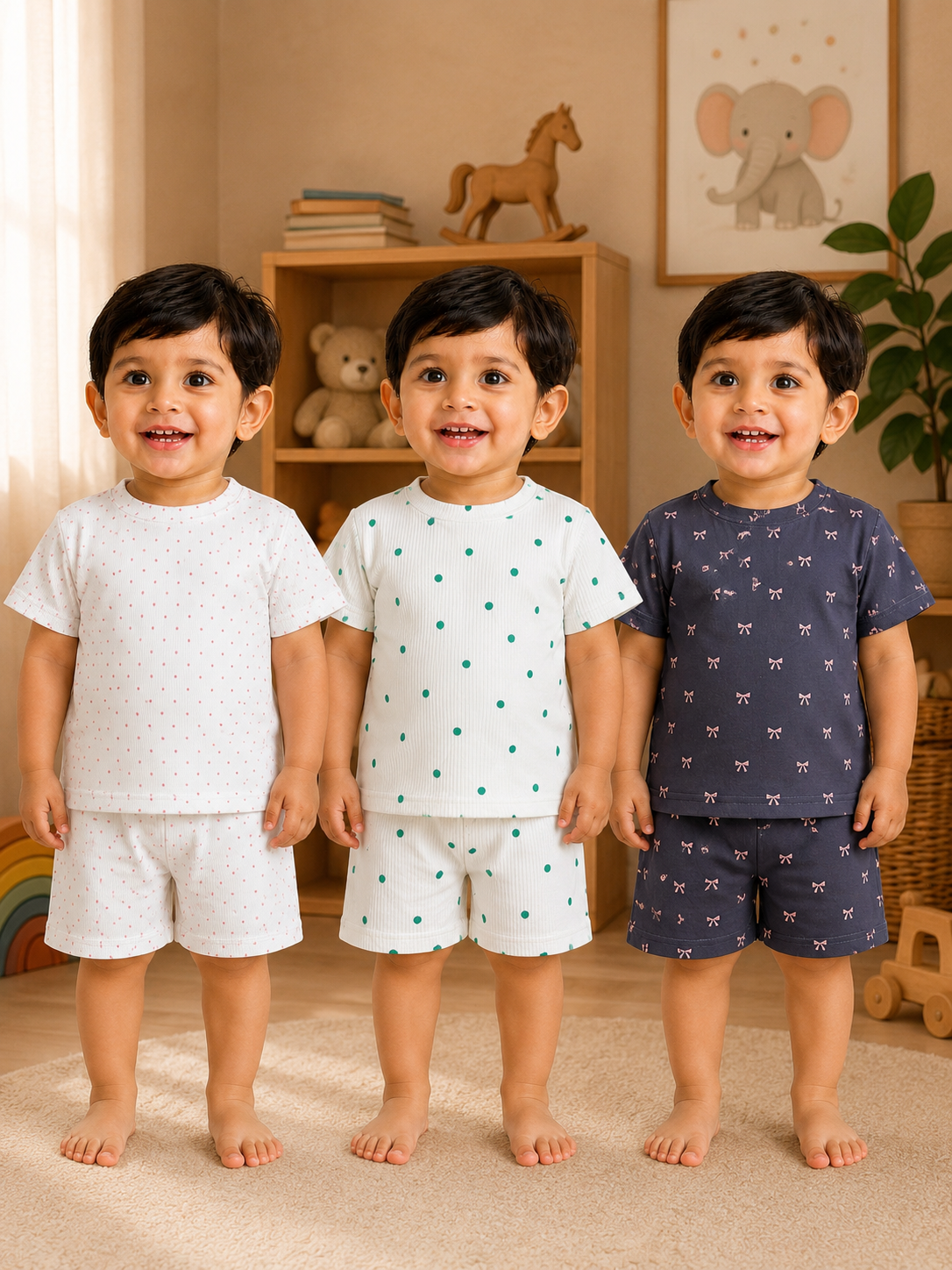 Colorful Kids Shorts Set Combo |Pack of 3 |(1 Year to 5 Years)