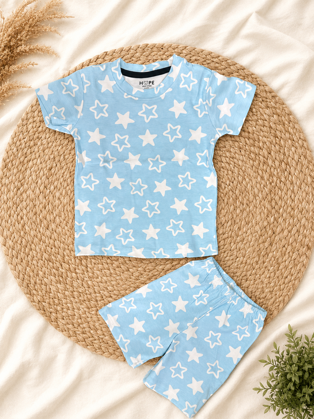 Blue Stars Interlock Shorts Sets (2 Year to 8 Years)