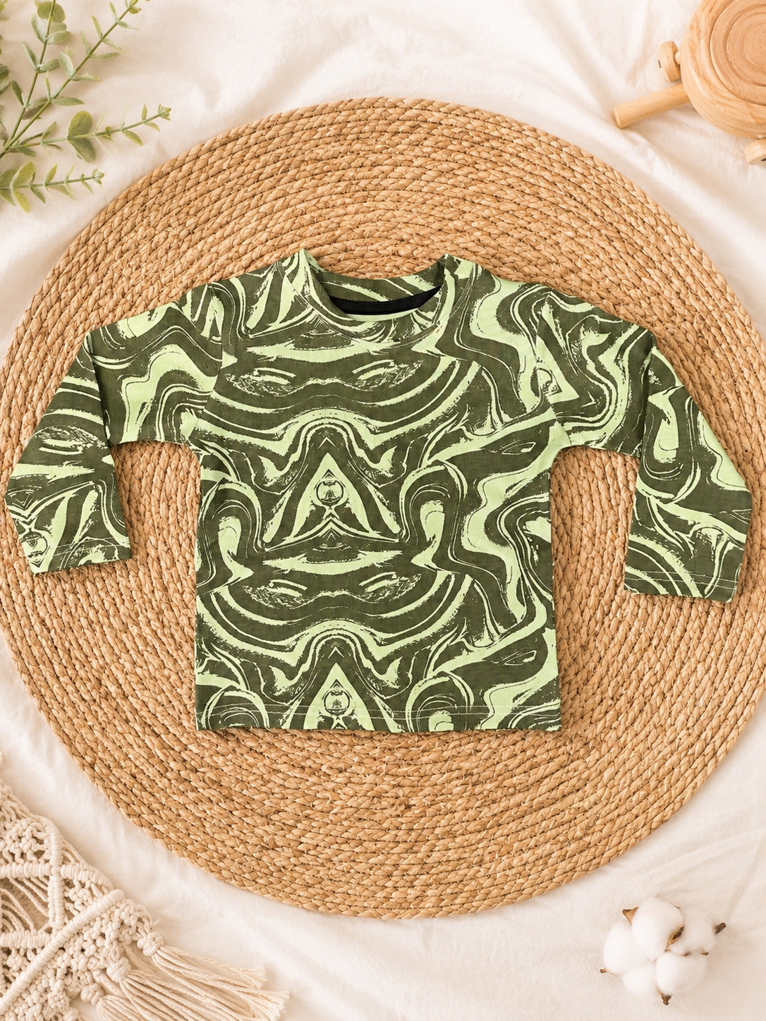 Greenish Full Sleeve T-Shirt (T-Shirt Only) (2 to 5 Years)