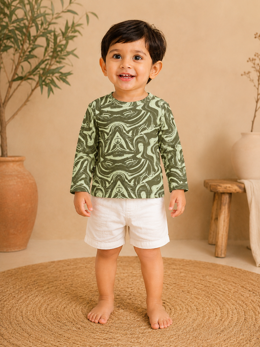Greenish Full Sleeve T-Shirt (T-Shirt Only) (2 to 5 Years)
