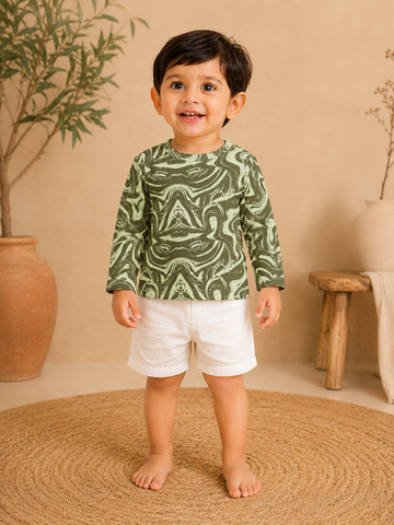 Greenish Full Sleeve T-Shirt (T-Shirt Only) (2 to 5 Years)
