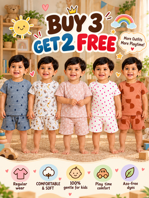 Buy 3 Get 2 Free |Colorful Kids Shorts Set Combo |(1 Year to 5 Years)