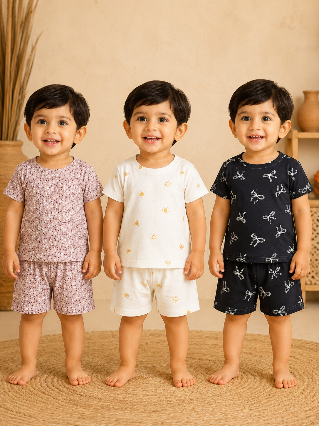 Buy 3 Get 3 Free |Colorful Kids Shorts Set Combo |(1 Year to 5 Years) | Assorted