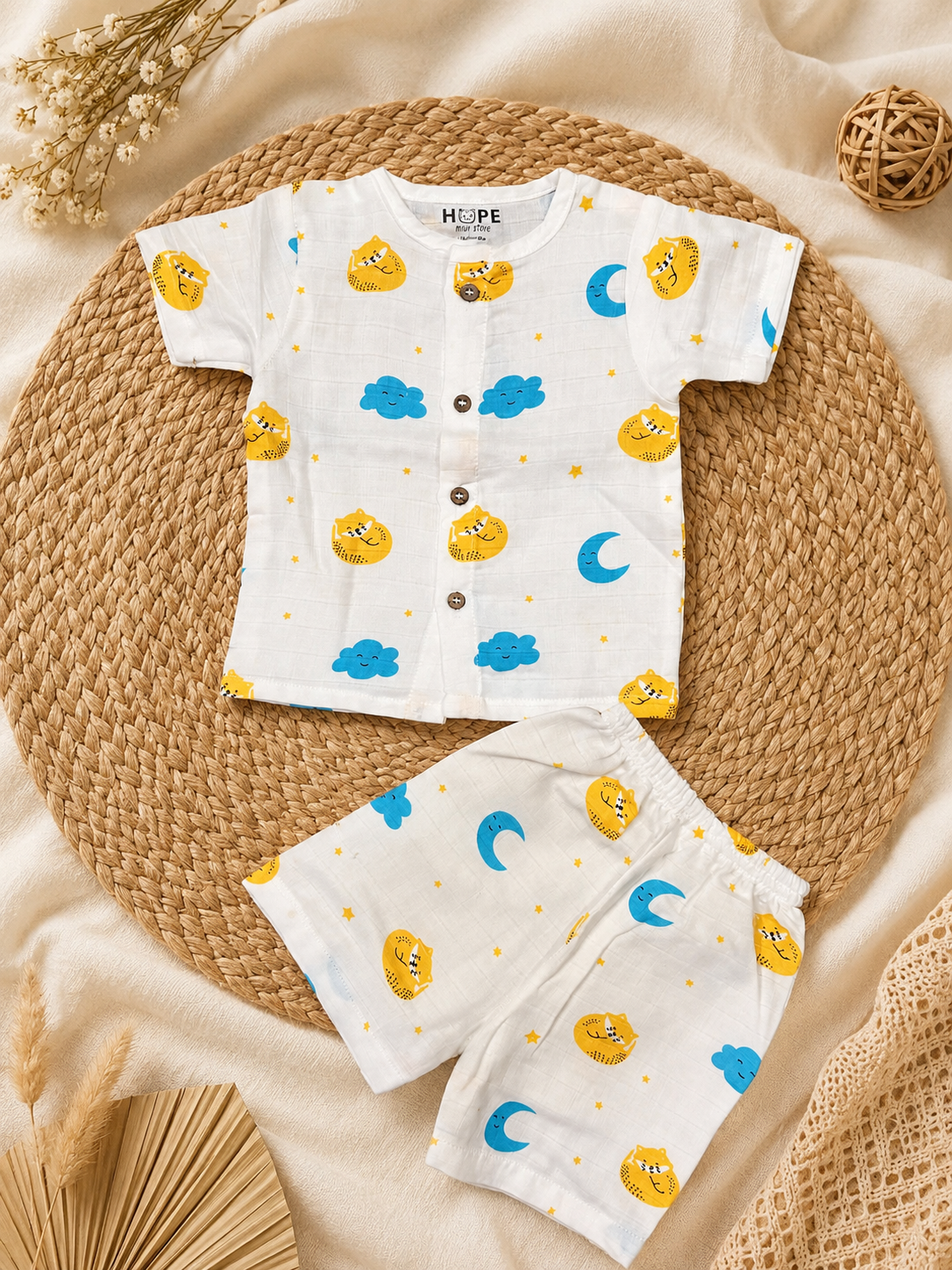 Sleeping Cat Muslin Co-ords Set