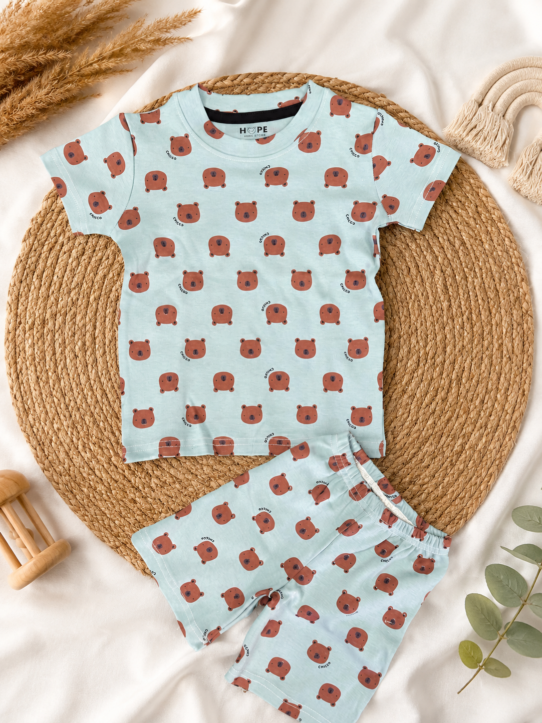 Green Chicco Interlock Shorts Sets (2 Year to 8 Years)
