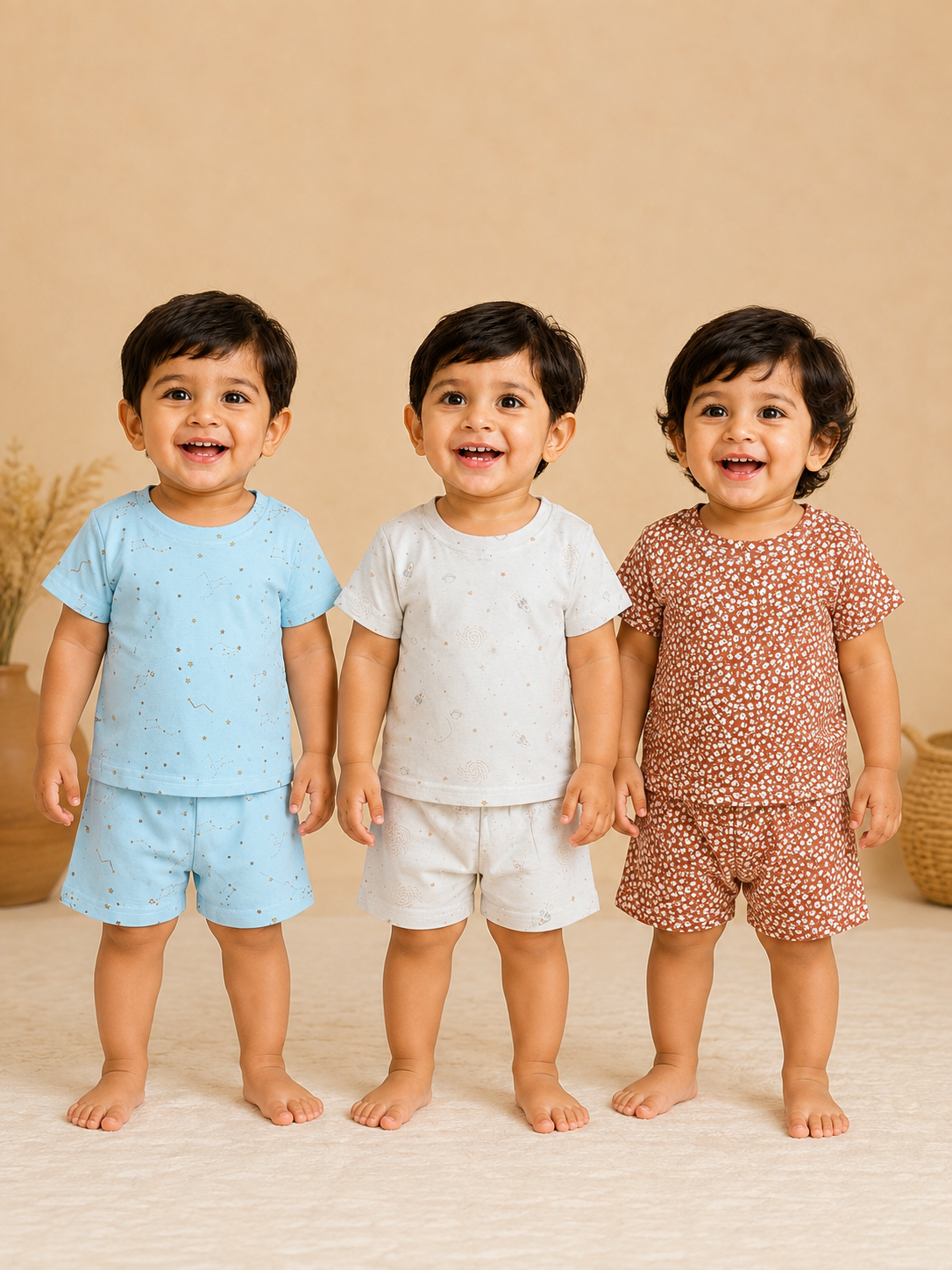 Colorful Kids Shorts Set Combo |Pack of 3 |(1 to 2 Years)