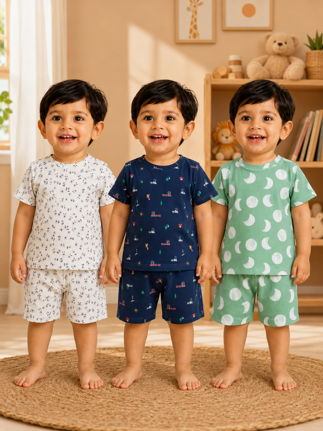 Colorful Kids Shorts Set Combo |Pack of 3 |(1 Year to 5 Years)