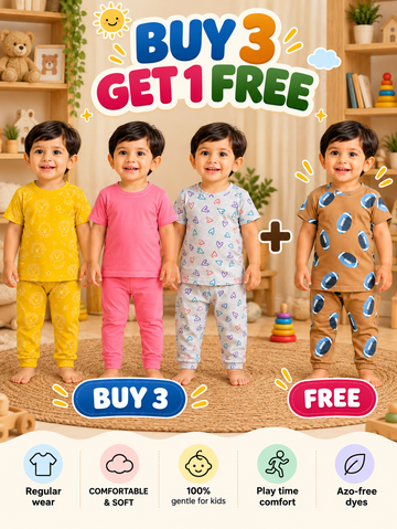 Buy 3 Get 1 Free |Colorful Kids Pant Set Combo |(1 Year to 5 Years)