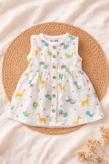 Baby Muslin Frock – Sleeveless | Duck Print