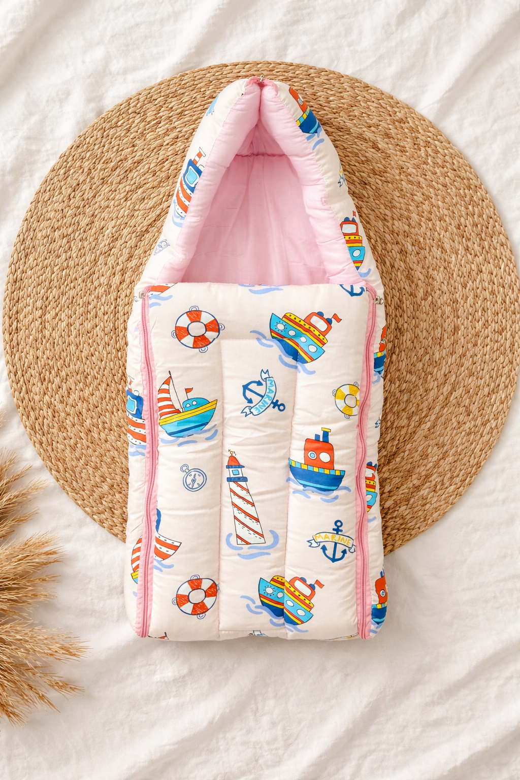 2 in 1 Baby Bed & Carry Nest – Marine Boat Theme