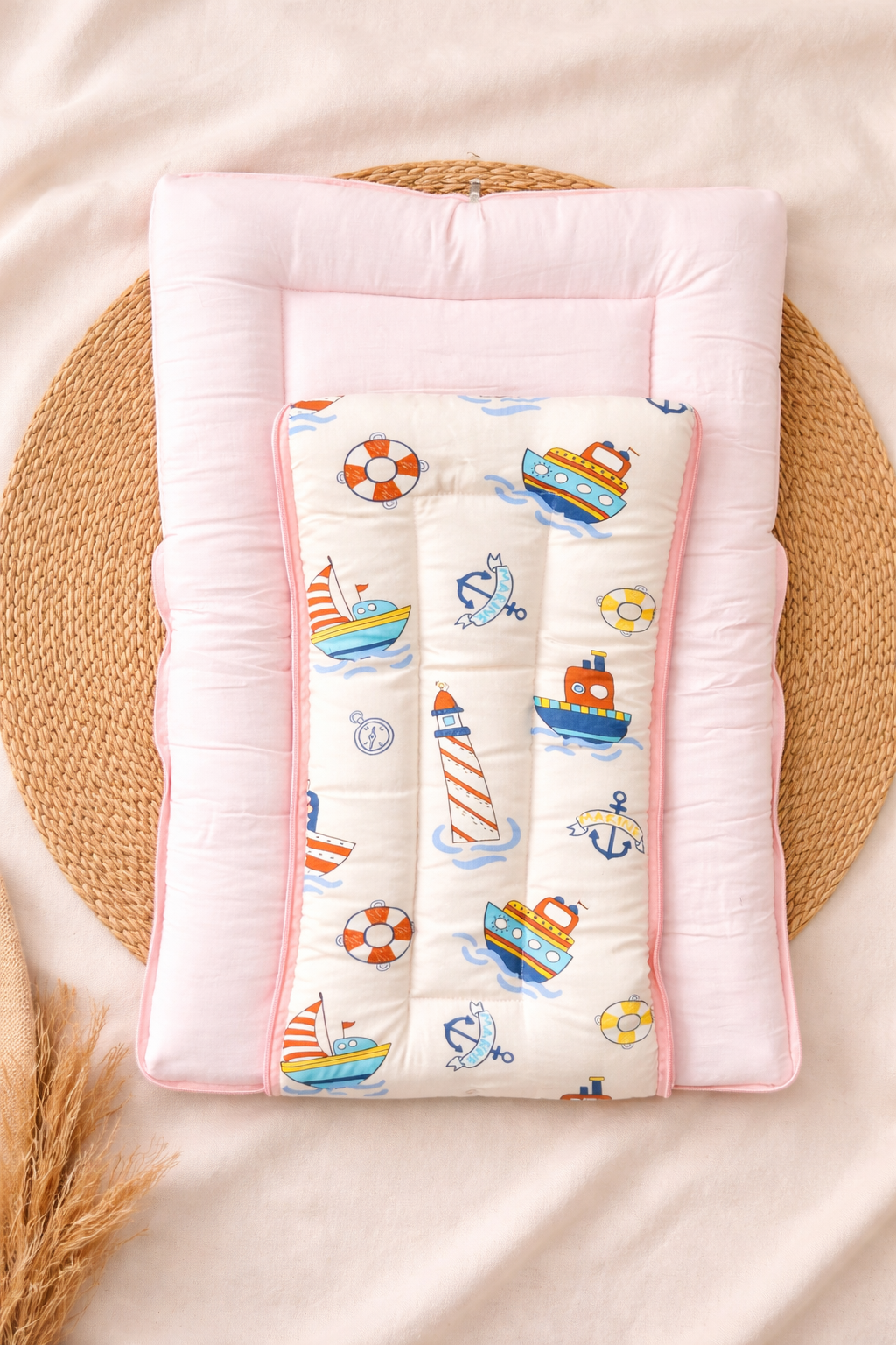 2 in 1 Baby Bed & Carry Nest – Marine Boat Theme