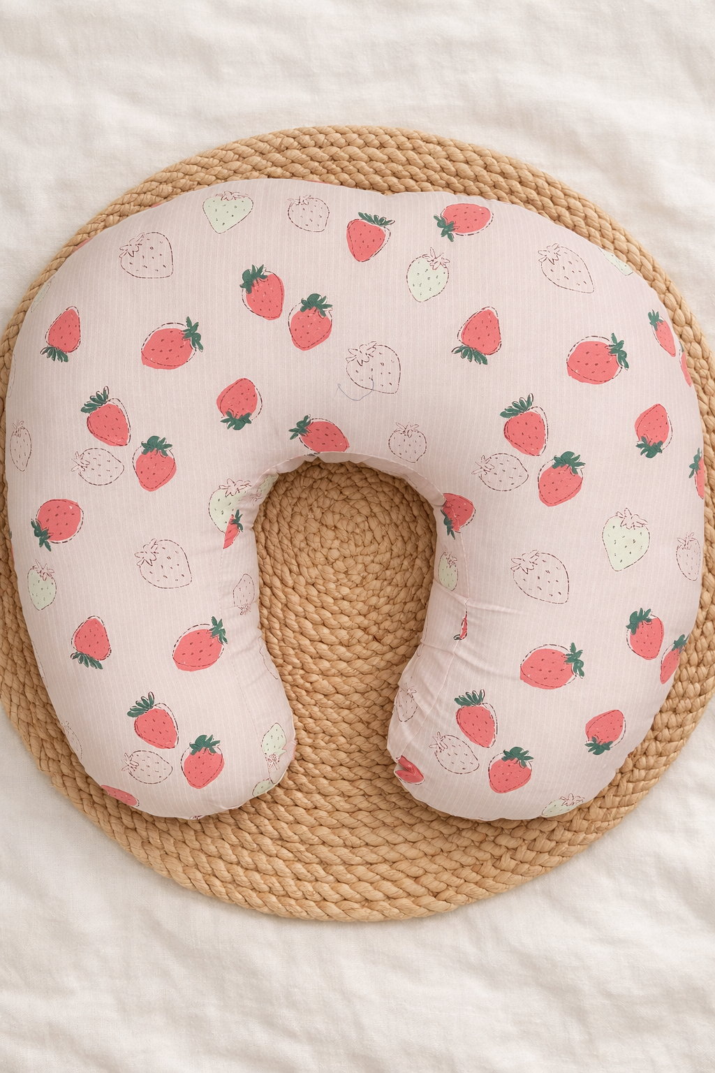 Little Strawberry Baby Feeding Pillow 🍓🤍