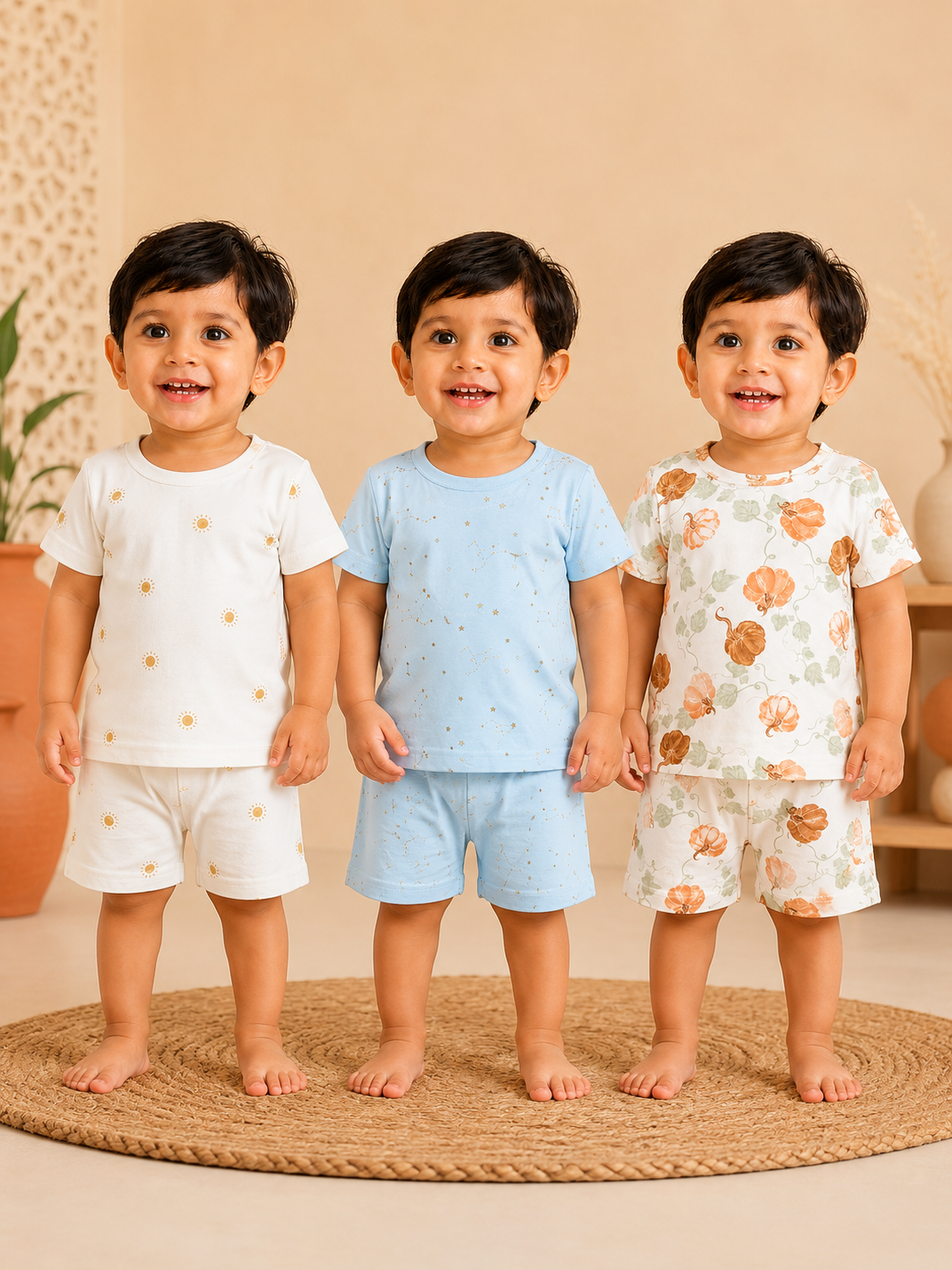 Colorful Kids Shorts Set Combo |Pack of 3 (5-6 Years)