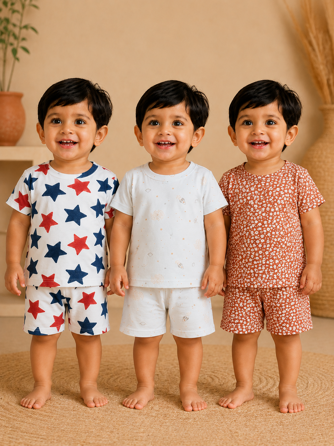 Buy 3 Get 3 Free |Colorful Kids Shorts Set Combo |(1 Year to 5 Years) | Assorted