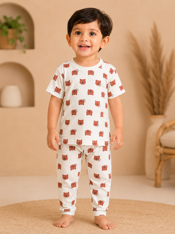 White Chicco Interlock Pant Sets (1 Year to 5 Years)