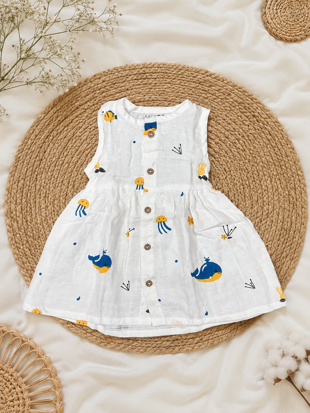 Dolphin Muslin Sleeveless Frock