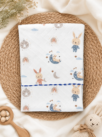 Bunny Diamond Quilt Receiving Blanket