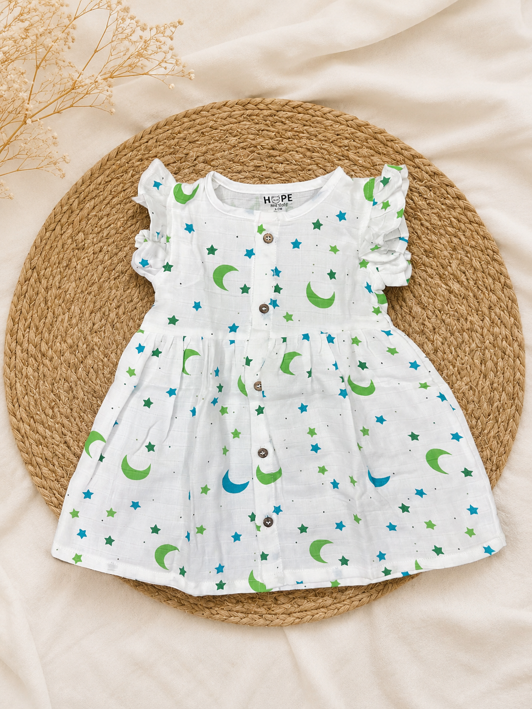 Moon & Star Muslin Frill Frock