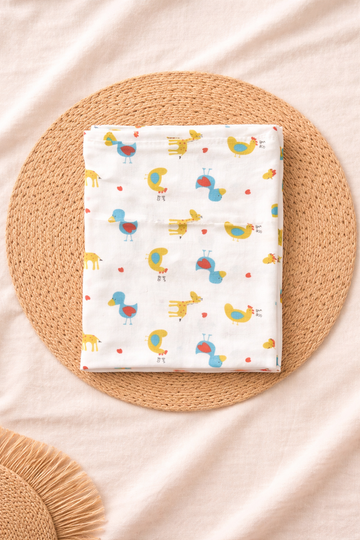 Muslin Bath Towel – Duck Print (75*75)