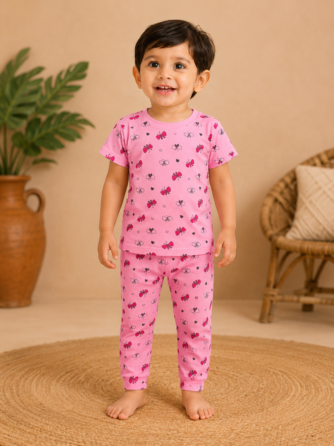 Rosy Wings Interlock Pant Sets (1 Year to 5 Years)