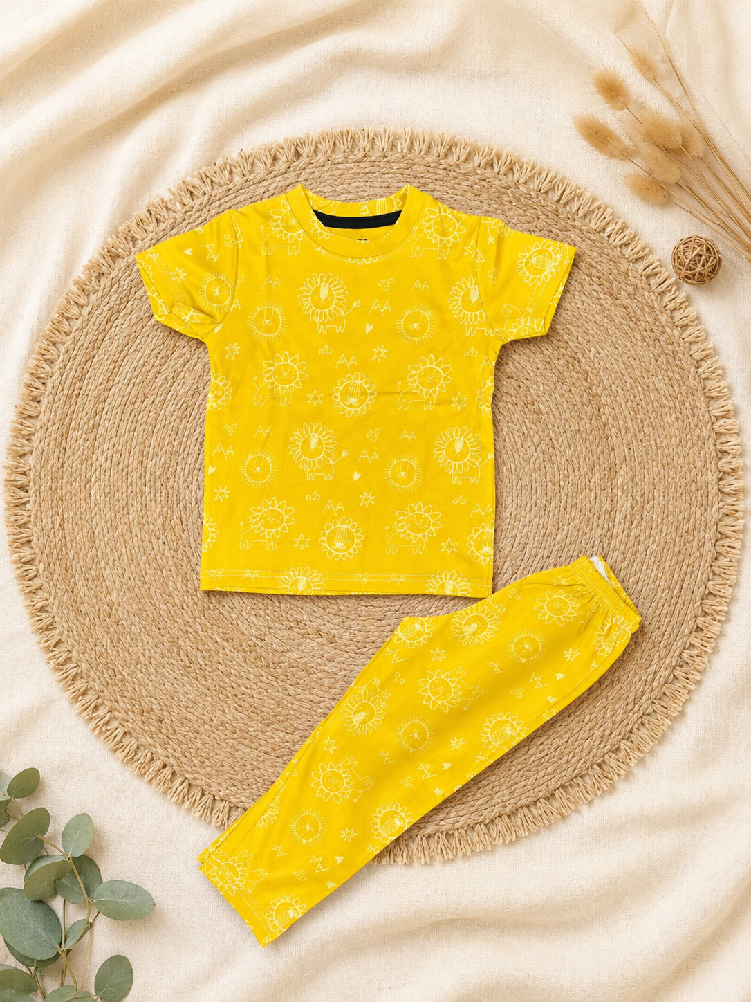 Yellow Forest Interlock Pant Sets (1 Year to 5 Years)