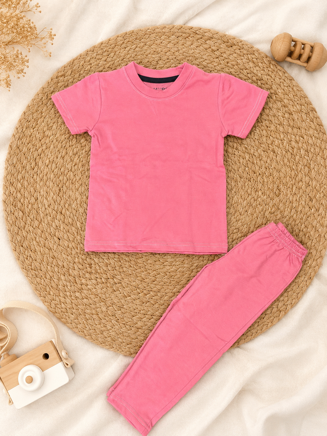 Pastel Pink Interlock Pant Sets (1 Year to 5 Years)