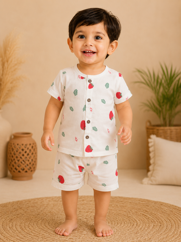 Strawberry Muslin Co-ords Set