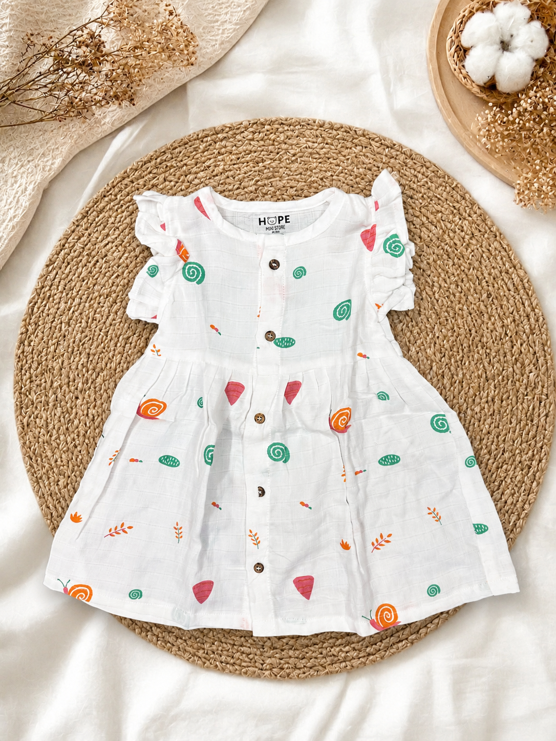 Snail Muslin Frill Frock