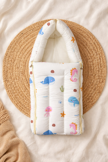 White Dolphine 2 in 1 Cotton Carry Nest