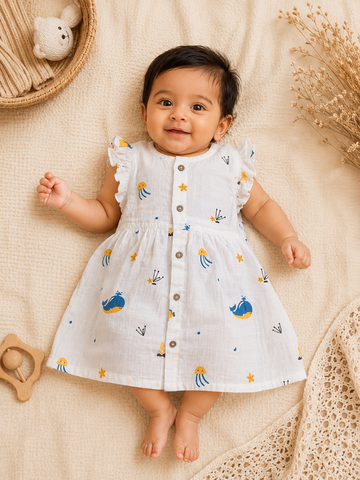 Dolphin Muslin Frill Frock