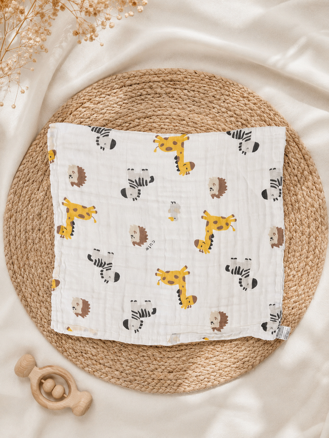 Forest friends 6Layer Crinckled Muslin Bath Towel