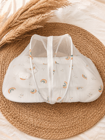 Rainbow Muslin Crinckled  Foldable Baby Mosquito Net Bed