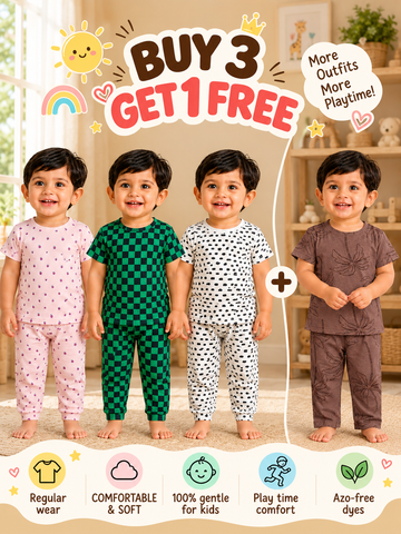 Buy 3 Get 1 Free | Colorful Kids Pant Set Combo |(1 Year to 5 Years)