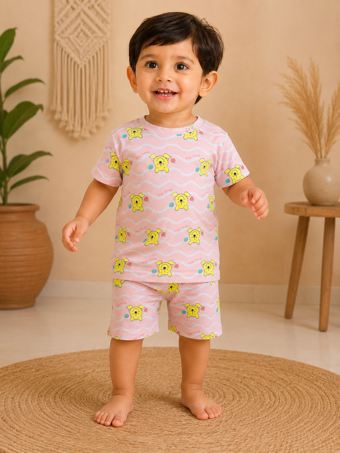 Smile Bear Interlock Shorts Sets (2 Year to 8 Years)