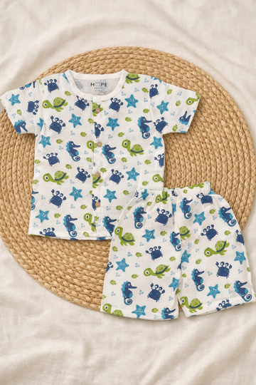 Little Sea Print Muslin Co-ords Set