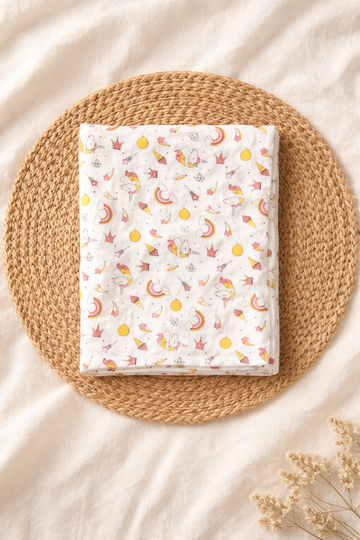 Muslin Bath Towel – Unicorn Print (75*75)