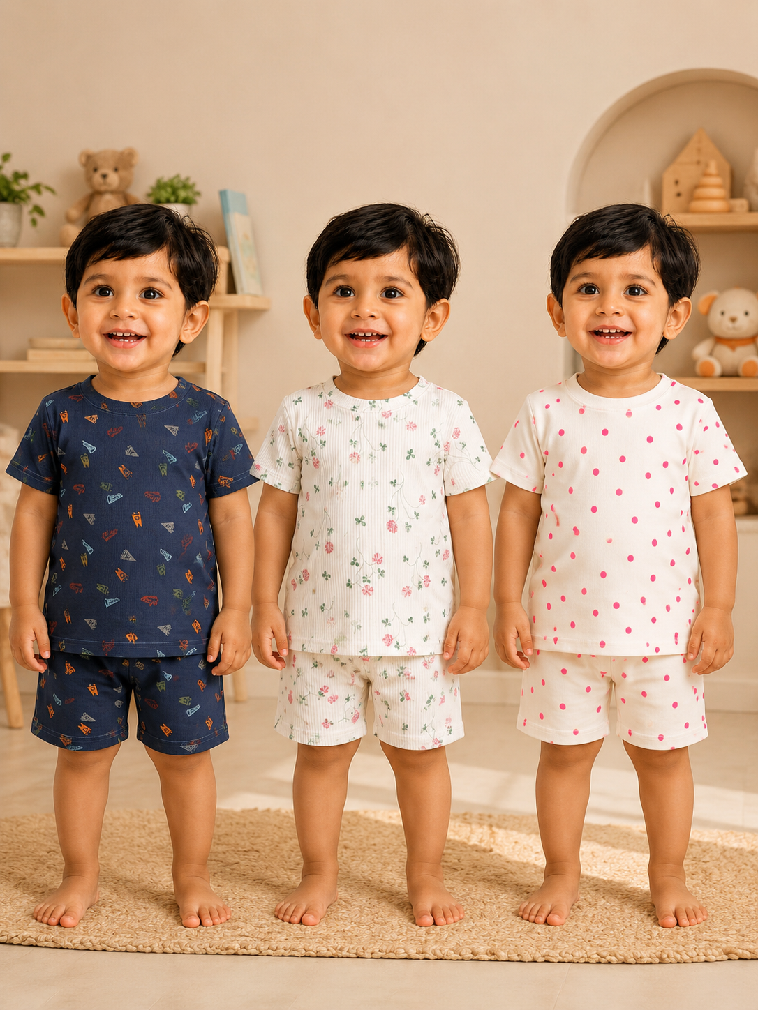 Colorful Kids Shorts Set Combo |Pack of 3 |(1 Year to 5 Years)
