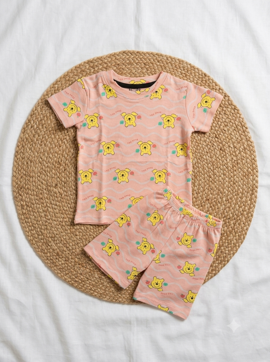 Smile Bear Interlock Shorts Sets (2 Year to 8 Years)