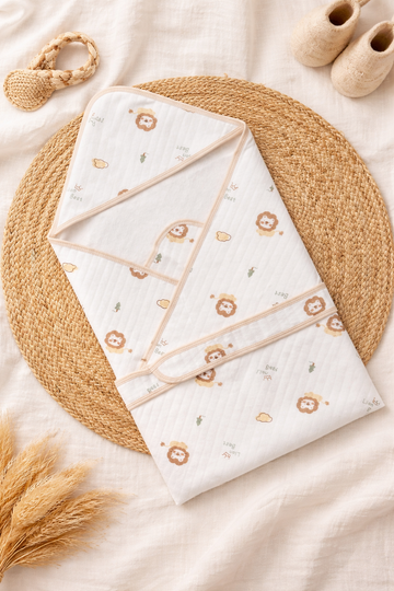 Premium Muslin Hooded Baby Wrap – Little Lion Dream