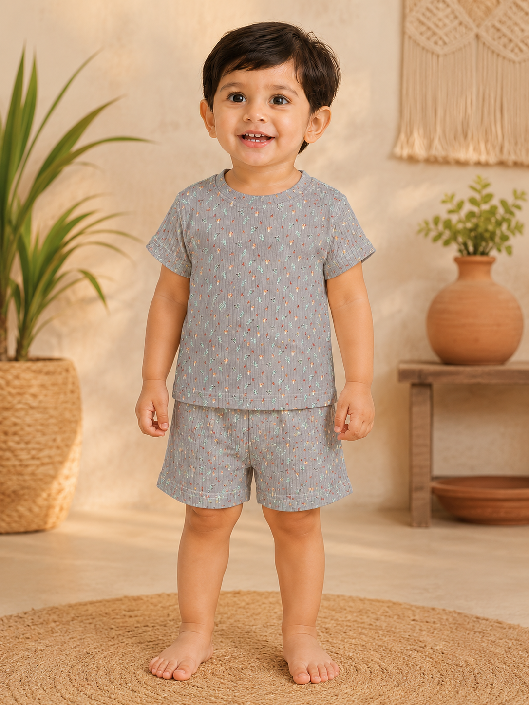Silver Garden Shorts Sets (1 Years  to 6 Years)