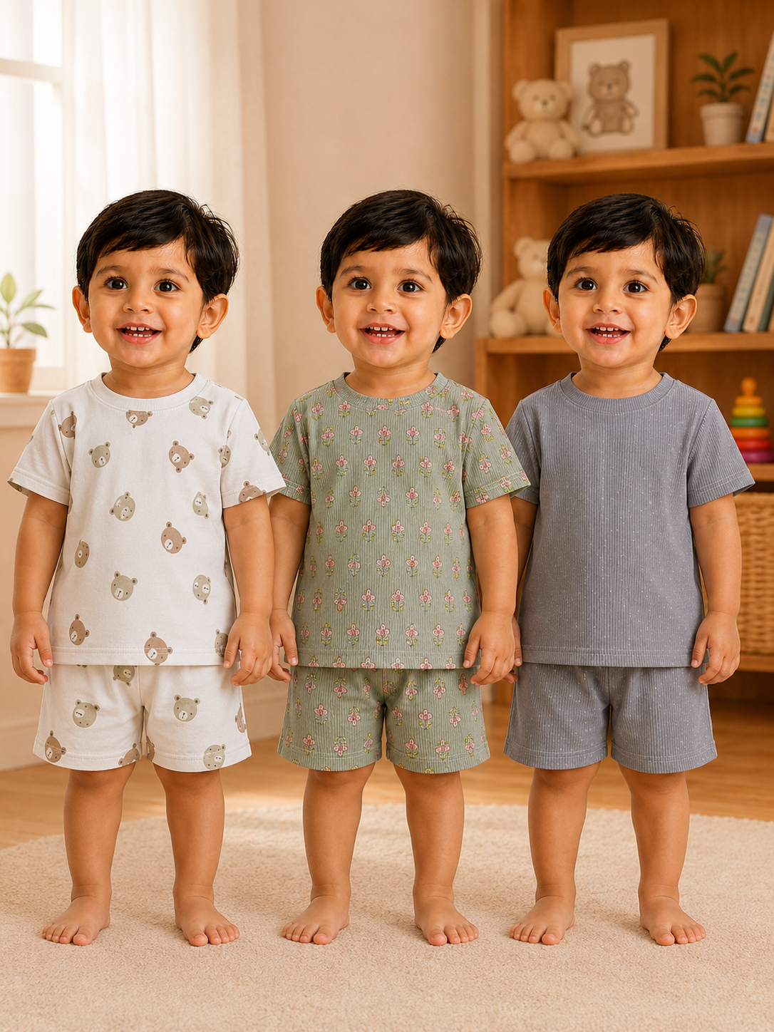 Colorful Kids Shorts Set Combo |Pack of 3 |(1 Year to 5 Years)