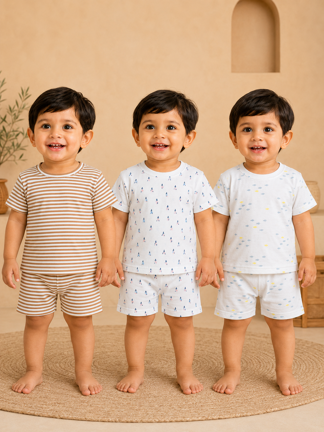 Buy 3 Get 3 Free |Colorful Kids Shorts Set Combo |(1 Year to 5 Years) | Assorted
